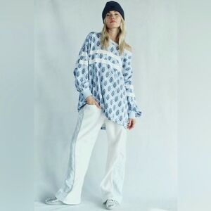 NWT Free People Movement Post Up Logo Layer in Ice Grey Combo Size Small-XL